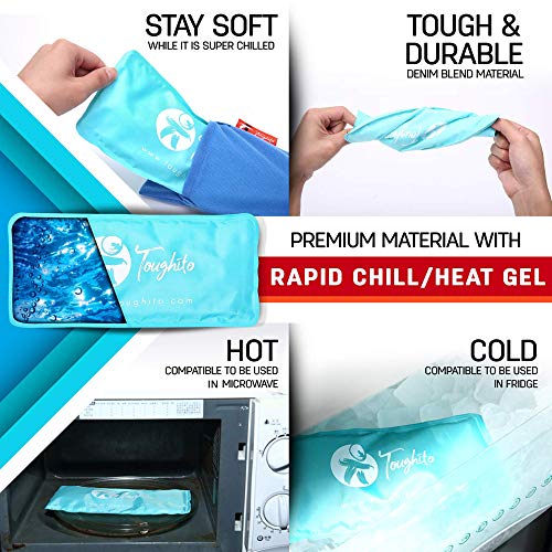 Ice Packs for Injuries Reusable Gel Ice Pack 3 in 1 Set - Back Treatment, Mig...