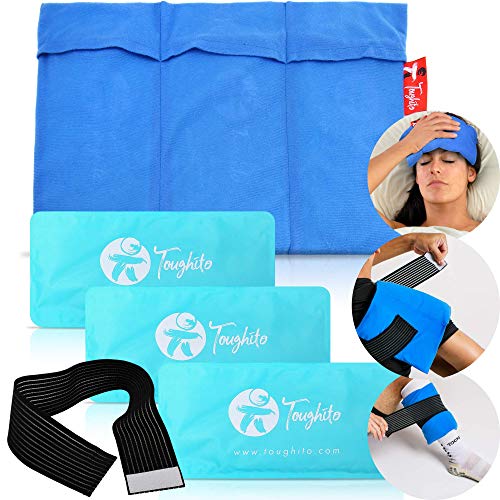 Ice Packs for Injuries Reusable Gel Ice Pack 3 in 1 Set - Back Treatment, Mig...