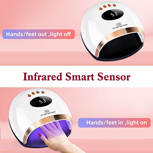 UV LED Gel Nail Lamp 158W UV Light for Nails Fast Nail Dryer for Gel Polish w...