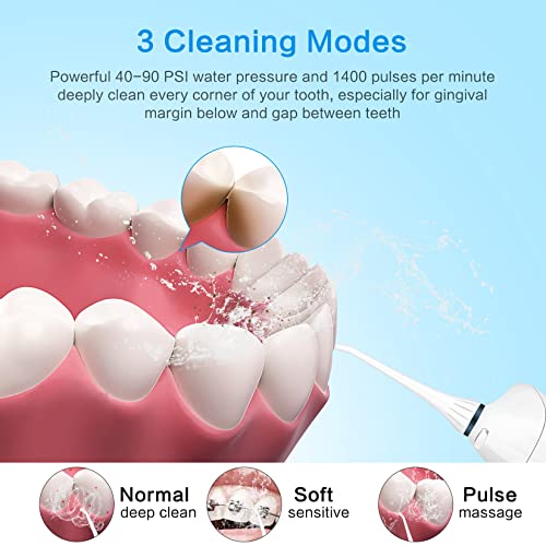 TOVENDOR Electric Water Flosser, Cordless Dental Oral Irrigator - 3 Modes, 3 ...