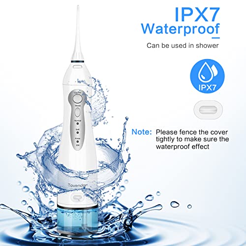 TOVENDOR Electric Water Flosser, Cordless Dental Oral Irrigator - 3 Modes, 3 ...