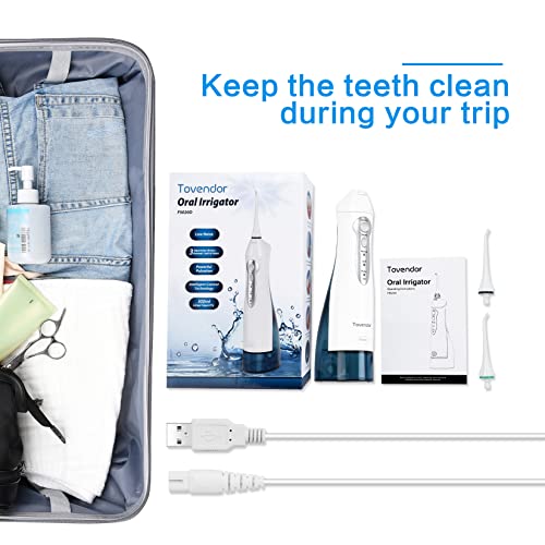 TOVENDOR Electric Water Flosser, Cordless Dental Oral Irrigator - 3 Modes, 3 ...