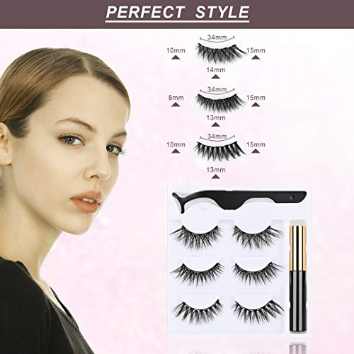 ToyRis Magnetic Eyelashes with Eyeliner Kit - 3 Pairs 10 Pairs Waterproof Reu...