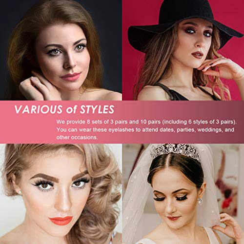 ToyRis Magnetic Eyelashes with Eyeliner Kit - 3 Pairs 10 Pairs Waterproof Reu...