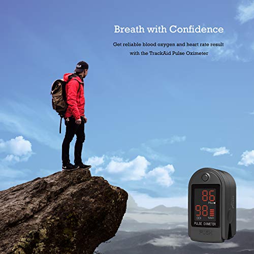 TrackAid Pulse Oximeter Portable Finger Oxygen Saturation and Pulse Rate Monitor