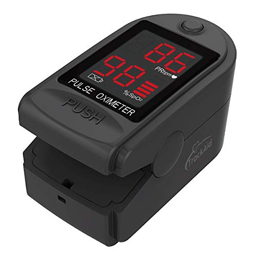 TrackAid Pulse Oximeter Portable Finger Oxygen Saturation and Pulse Rate Monitor