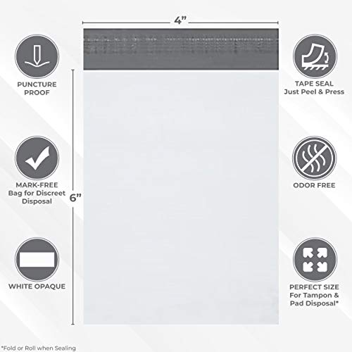 Trail Essentials Feminine Personal Disposal Seal Bags- 100 White Opaque Seal ...