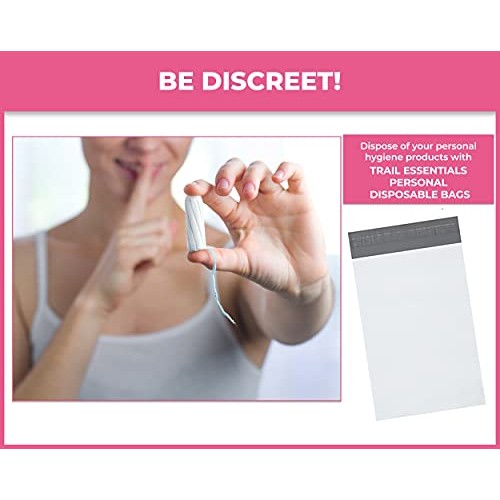 Trail Essentials Feminine Personal Disposal Seal Bags- 100 White Opaque Seal ...