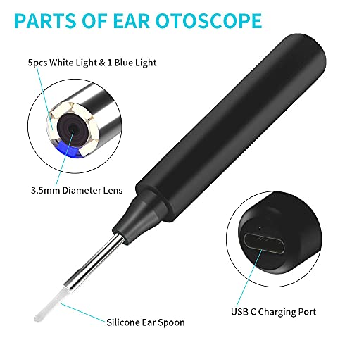 Trandpter Ear Wax Removal, Ear Cleaner Ear Wax Removal Tool, 1296P HD Ear Cam...