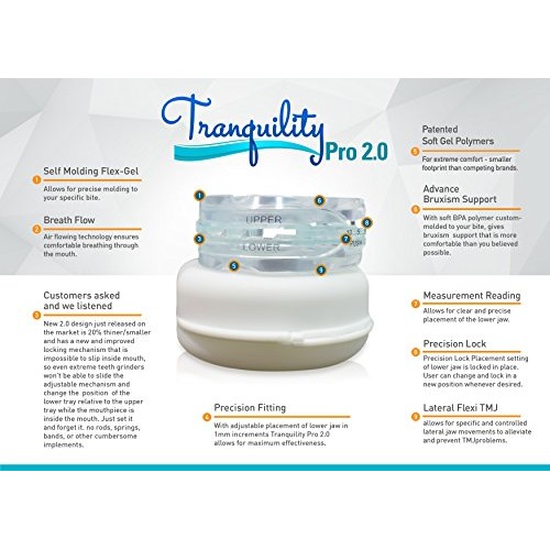 2 x Tranquility Pro 2.0 Adjustable Night Mouthpiece Sleep Mouthguard Bruxism ...