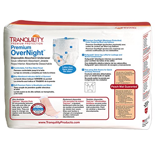 Tranquility Premium Overnight Disposable Absorbent Underwear (DAU) - LG - 64 ct