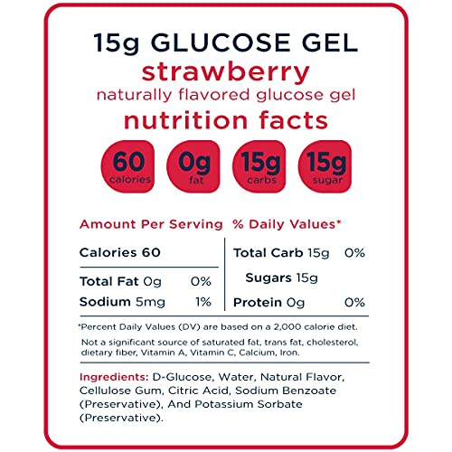 Transcend Glucose Gel Packs - Strawberry - 15 Pack (1.1oz Each) - FSA/HSA Eli...