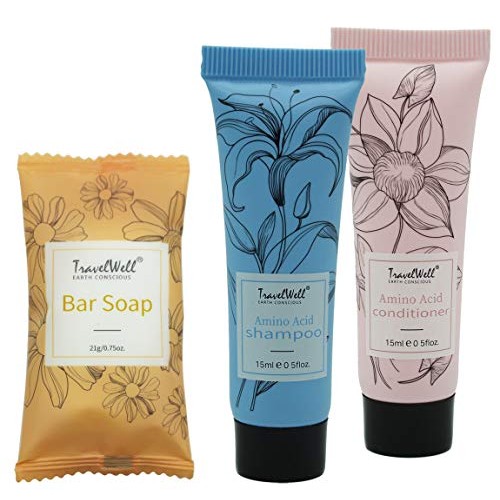 TravelWell Flower Series Individually Wrapped 15ml/0.5 Fl Oz Shampoo 50 Tubes...