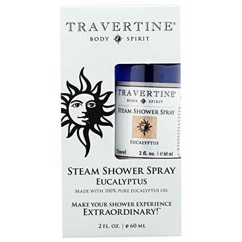 Travertine Spa Steam Shower Spray, Eucalyptus, 2 oz.