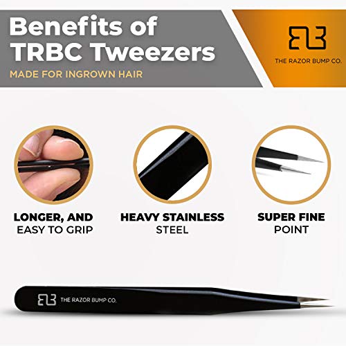 Tweezers For Ingrown Hair By The Razor Bump Co. | Sharp, Stainless Steel, Sur...