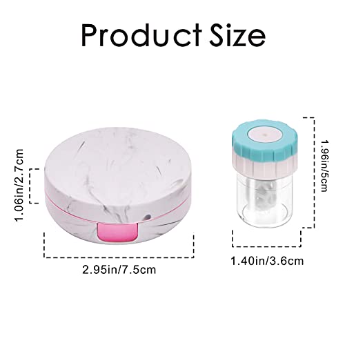 TreaHome 2 Pack Contact Lens Case, Leak-Proof Contact Case Travel with Cleane...