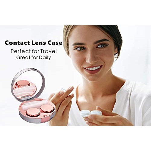 TreaHome 4PCS Contact Lens Case Set, Durable Compact Contact Case with Mirror...