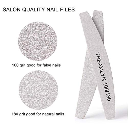 10 Pcs Rough Nail File 100/180 Grit, Heavy Duty Nail Files for Acrylic/Natura...