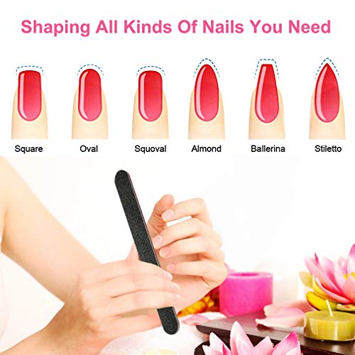12Pcs Coarse Nail File Set Professional, Emery Boards for Nails 100/180 Grit,...
