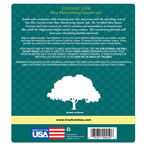 Tree Hut Shea Moisturizing Epsom Salt Coconut Lime, 3Ibs, Ultra Hydrating Eps...