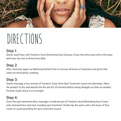 TreeActiv 4-Step Acne Treatment Kit | Sulfur Face Wash Exfoliant, Salicylic A...