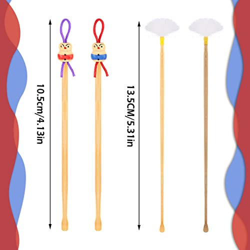 8 Pcs Bamboo Ear Cleaner Ear Picker Ear Cleaning Spoon Cute Doll Goose Feathe...