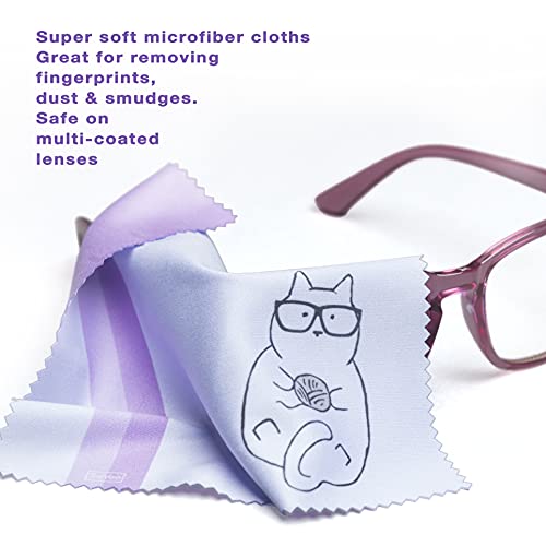 10 Pack Cute Kitty Cat Design Multicolor Microfiber Cleaning Cloths for Clean...