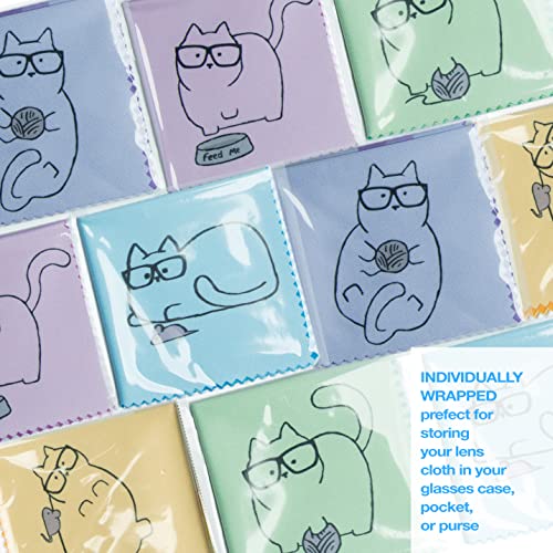 10 Pack Cute Kitty Cat Design Multicolor Microfiber Cleaning Cloths for Clean...