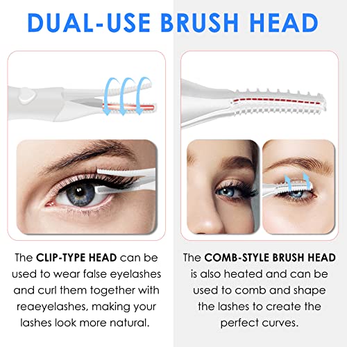 Heated Eyelash Curler,USB Rechargeable 2 in 1 Clip-Type Eyelash Curler,Heated...