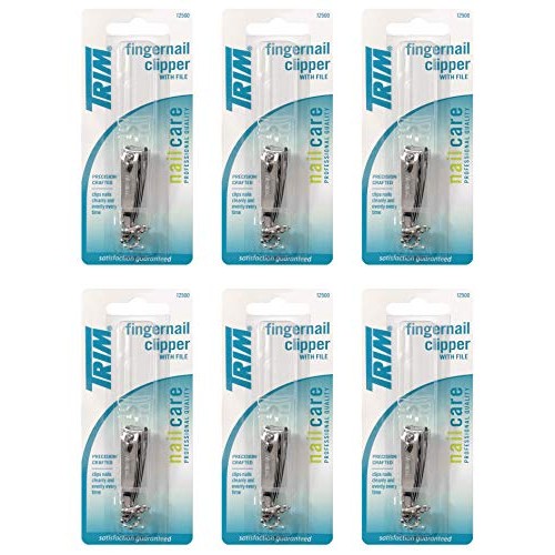 Trim Nailcare Fingernail Steel Clipper with File, Item Number 12500 (Pack of 6)