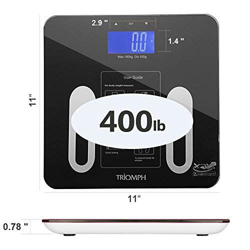 Triomph Precision Body Fat Scale with Backlit LCD Digital Bathroom Scale For ...