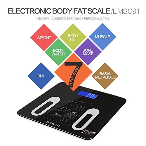Triomph Precision Body Fat Scale with Backlit LCD Digital Bathroom Scale For ...