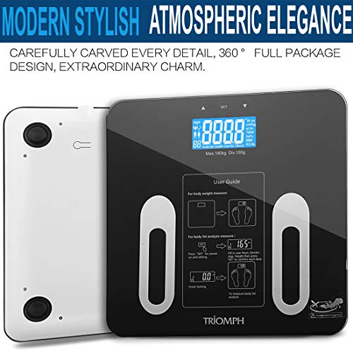Triomph Precision Body Fat Scale with Backlit LCD Digital Bathroom Scale For ...