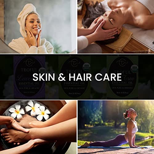 Troful USDA Organic Top 3 Essential Oils Set- 100% Pure Natural Aromatherapy ...