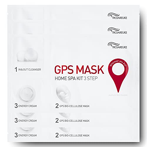 TROIAREUKE GPS Mask Home Spa Kit (5 Sheets), 3-Step Facial Treatment Sheet Ma...