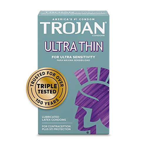 Trojan Condom Sensitivity Ultra Thin Spermicidal, 12 Count