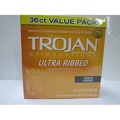 Trojan Condom Stimulations Ultra Ribbed Lubricated (108 Pack)