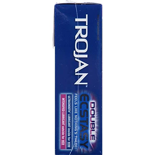 Trojan Double Ecstasy Lubricated Condoms - 10 Count