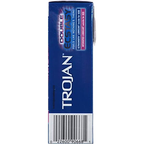 Trojan Double Ecstasy Lubricated Condoms - 10 Count