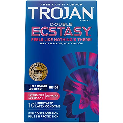Trojan Double Ecstasy Lubricated Condoms - 10 Count