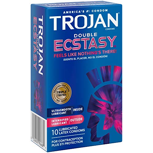 Trojan Double Ecstasy Lubricated Condoms - 10 Count