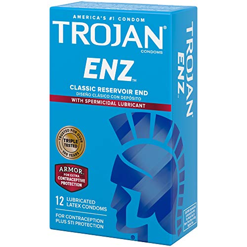 Trojan ENZ Armor Spermicidal Lubricated Condoms - 12 Count