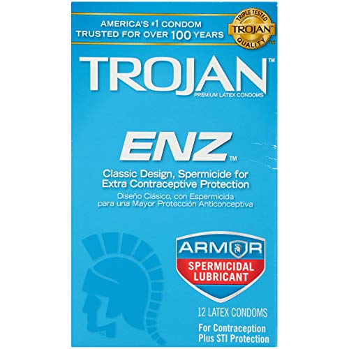 Trojan ENZ Armor Spermicidal Lubricated Condoms - 12 Count