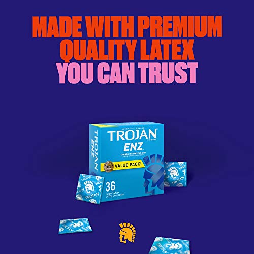 TROJAN ENZ Condoms For Contraception Plus STI Protection, 36 Count, 1 Pack