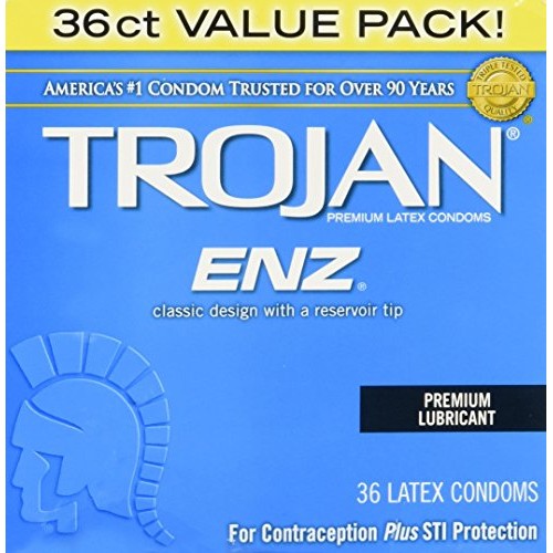 Trojan Enz Premium Latex Premium Lubricant Condoms 36 Count