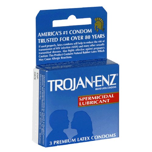 Trojan ENZ Spermicidal Lubricant (3 Latex Condoms)