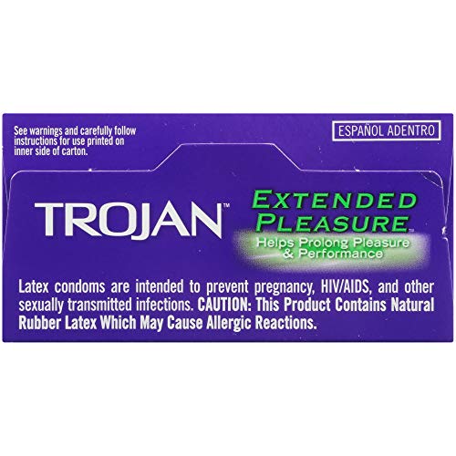 Trojan Extended Pleasure Condoms with Desensitizing Lubricant - 12 Count