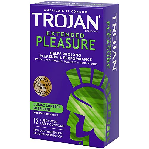 Trojan Extended Pleasure Condoms with Desensitizing Lubricant - 12 Count