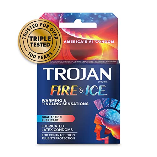 TROJAN Fire & Ice Dual Action Condoms, 3 Count