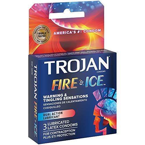 TROJAN Fire & Ice Dual Action Condoms, 3 Count